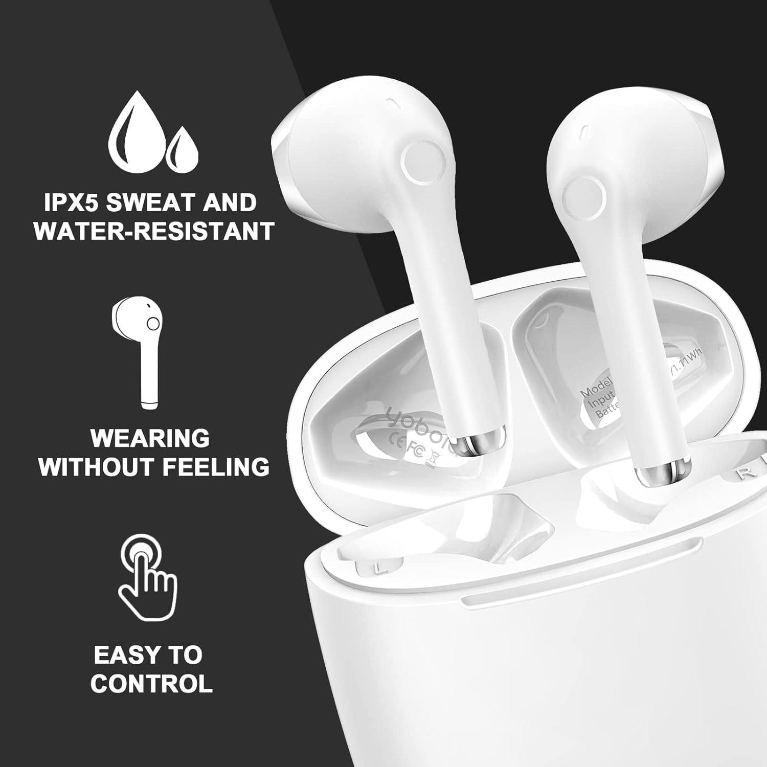 Mini Wireless Bluetooth Earbuds, 25H Playtime, Mic, Touch, IPX5, Deep Bass Mobile Arcade Ltd