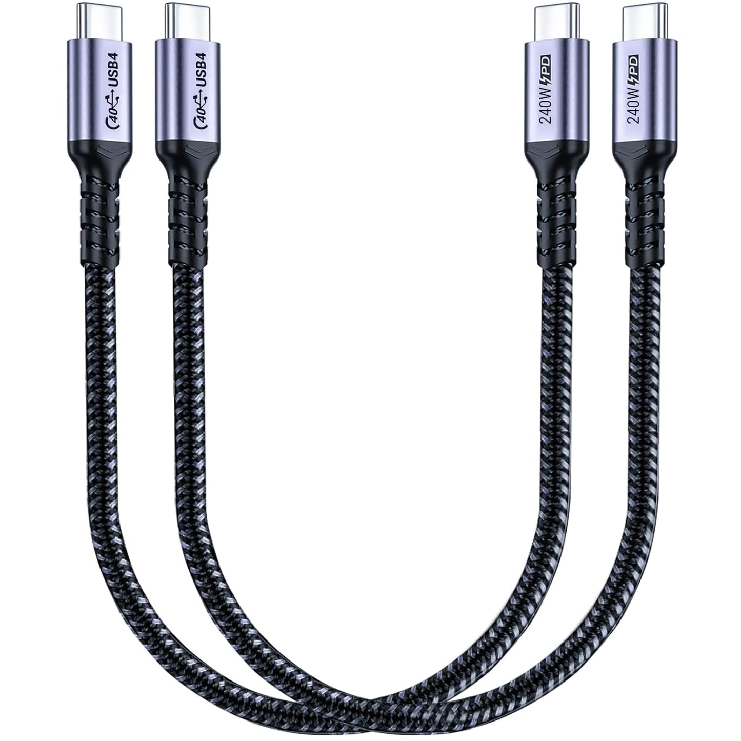 SUMPK 30cm USB-C Cable 240W Fast Charge, 40Gbps Data & 8K Video Output, 2 Pack Mobile Arcade Ltd
