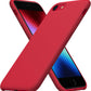 ORNARTO Silicone Case iPhone SE 2022/2020/7/8 Soft Gel Red Cover with Lining Mobile Arcade Ltd