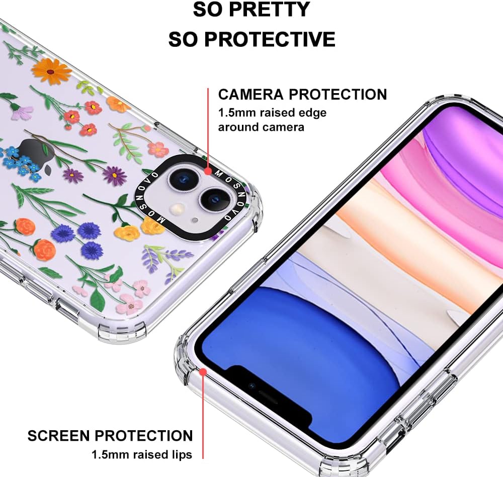iPhone 11 Case Botanical Floral Clear TPU Shockproof Bumper Slim Cover Mobile Arcade Ltd