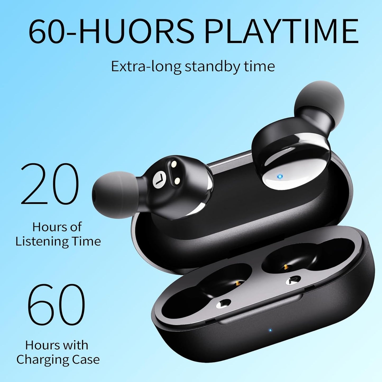 Temdan Wireless Earbuds Bluetooth 5.3 Headphones 60H Playtime Deep Bass Mic Mobile Arcade Ltd