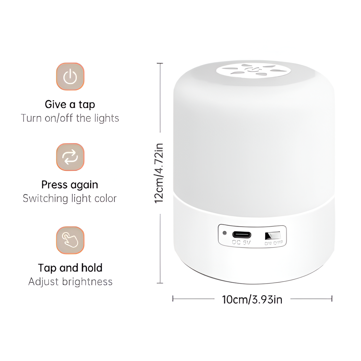 Touch Night Light with 3 Brightness Levels – Soft, Adjustable Bedside Lamp Mobile Arcade Ltd