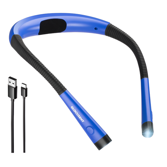 Glocusent LED Neck Reading Light | Rechargeable 3 Colour Book Light for Bed Mobile Arcade Ltd