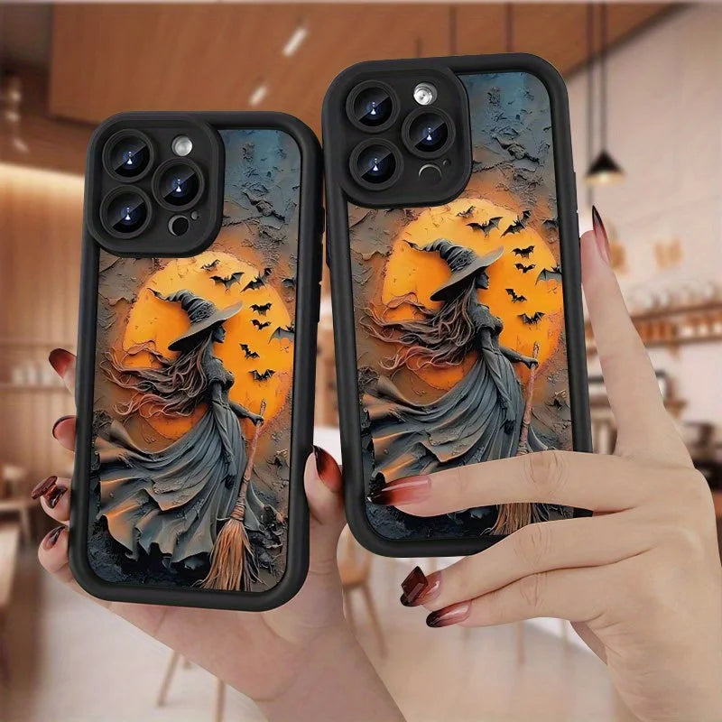 Halloween Witch Silicone Soft Phone Case For Samsung Galaxy S25 S24 S23 S22 Mobile Arcade Ltd