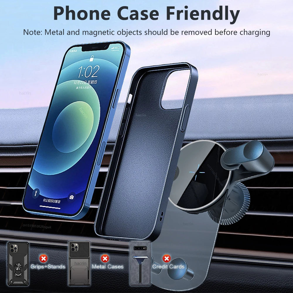 Car Wireless Charger & Phone Holder – Fast Charging for iPhone 17–12, Galaxy S25–S23 Mobile Arcade Ltd