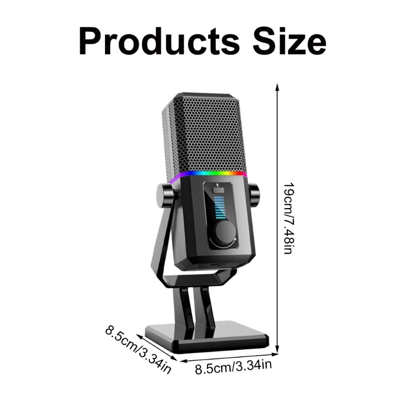 Computer Gaming Mic with LED Light | Desktop Microphone for Streaming & Podcast Mobile Arcade Ltd