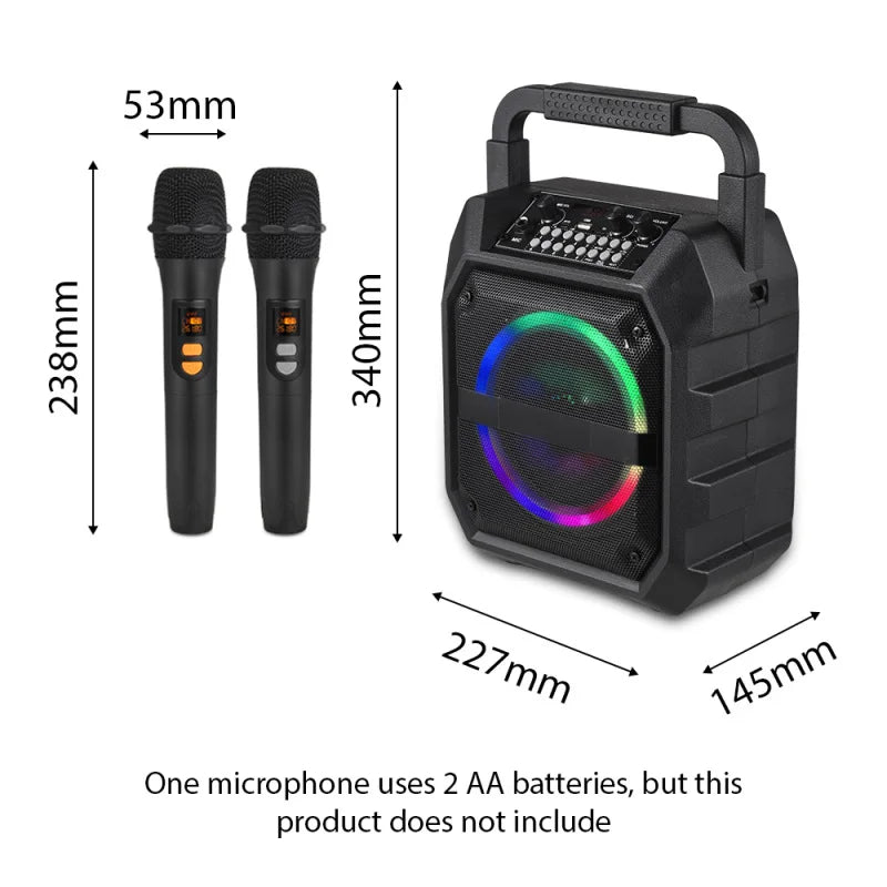 Wireless Musical Instrument Speaker Set with 2 Microphones & LED Lights Mobile Arcade Ltd