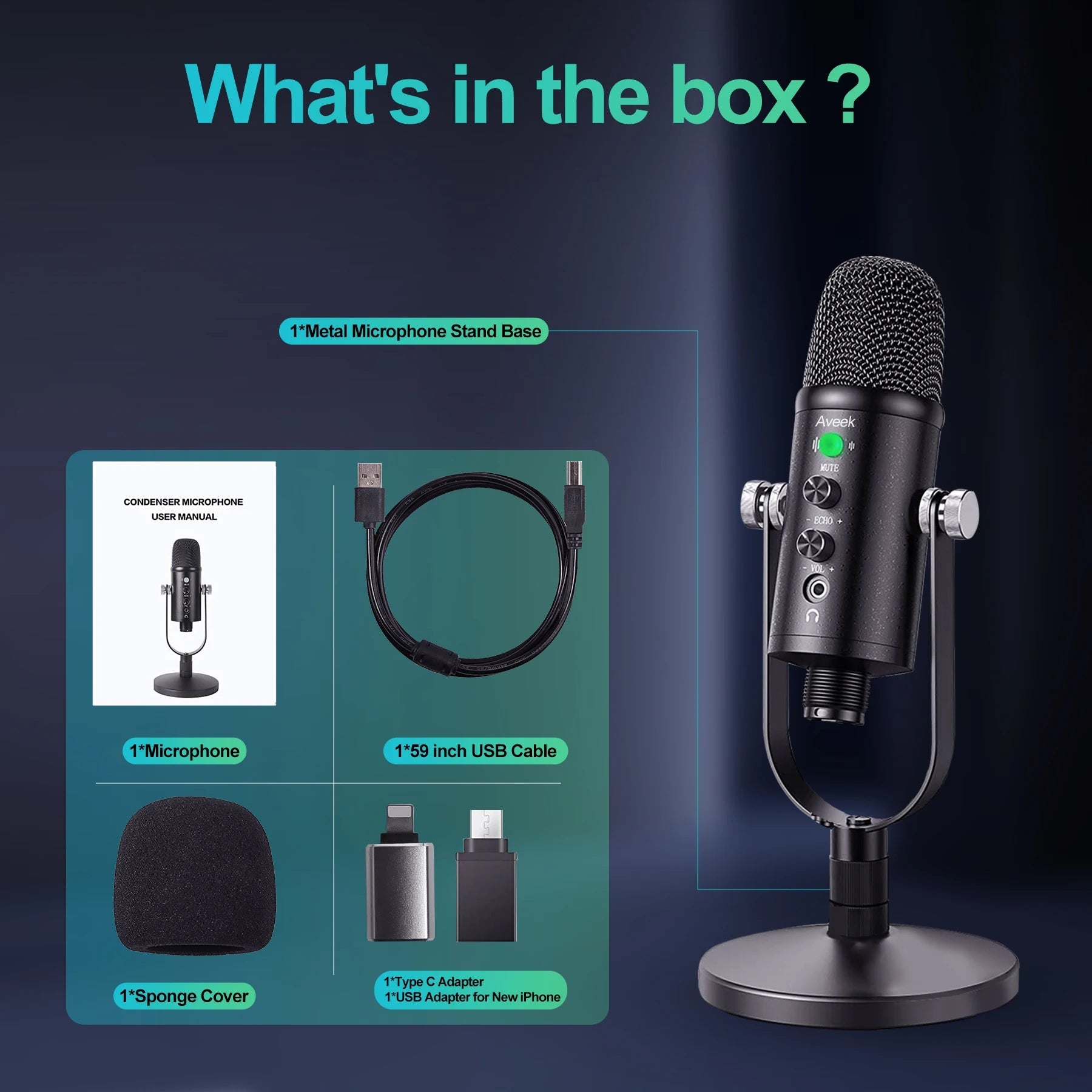 Mercase USB Condenser Microphone with Quick Mute | Plug & Play for PC & PS5 Mobile Arcade Ltd