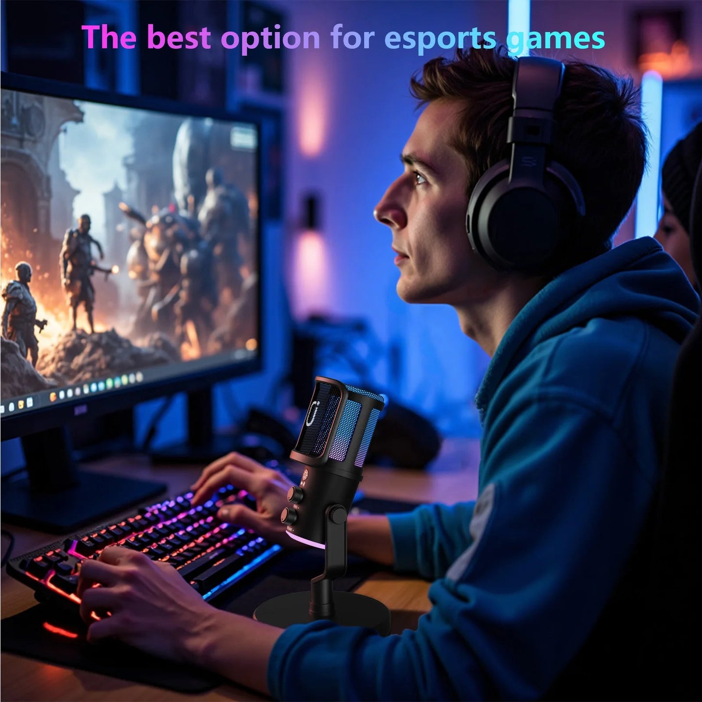 USB/XLR Dynamic Microphone for Podcast, Gaming & Streaming with RGB Lights Mobile Arcade Ltd