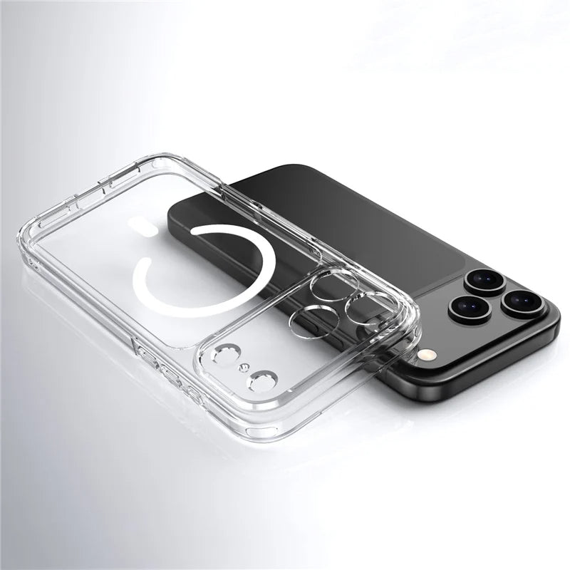 Luxury Clear MagSafe Case for iPhone 17, Shockproof Hard Wireless Cover Mobile Arcade Ltd