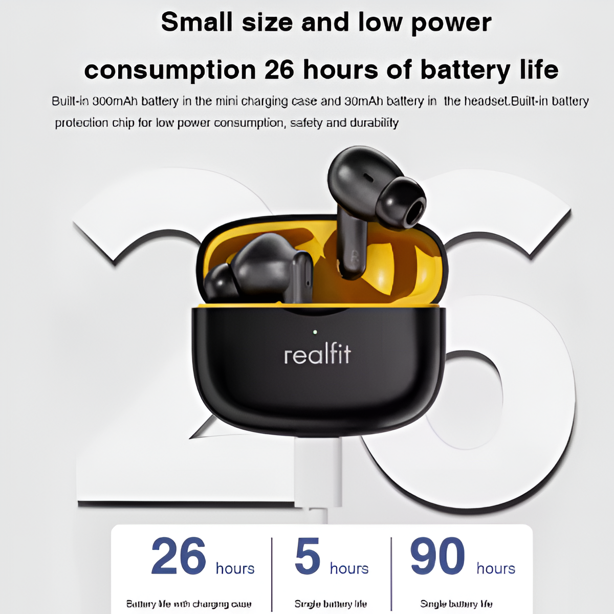 Realfit F3 ANC Wireless Earbuds | Bluetooth Earphones with ENC & Superb Bass Mobile Arcade Ltd
