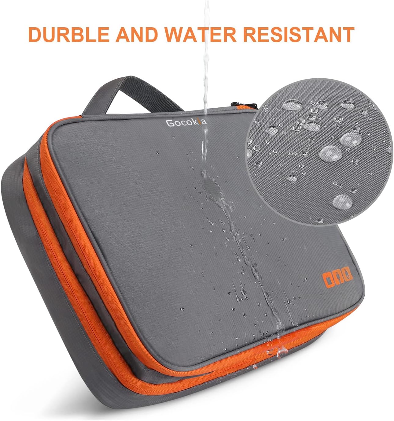 Large Travel Electronics Organizer Bag, Waterproof Cable & Gadget Storage, Grey Mobile Arcade Ltd