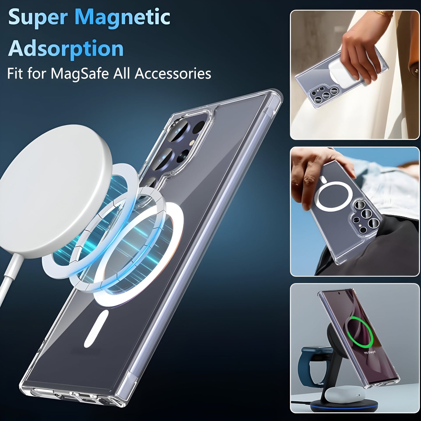 Clear Magnetic Shockproof Case For Samsung Galaxy S25 Ultra Transparent Cover Mobile Arcade Ltd