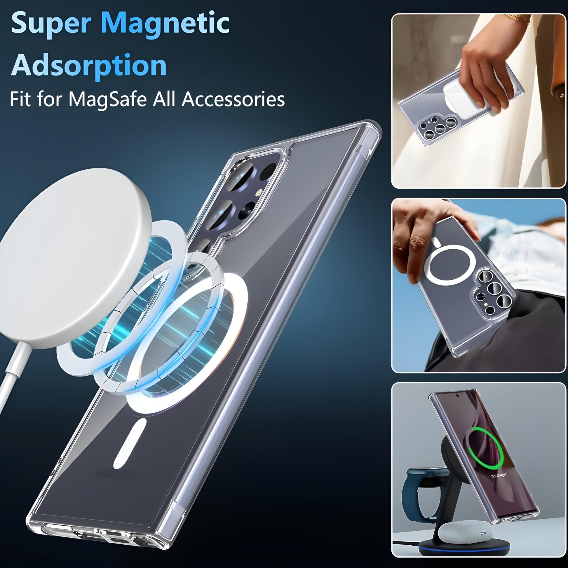 Clear Magnetic Shockproof Case For Samsung Galaxy S25 Ultra Transparent Cover Mobile Arcade Ltd