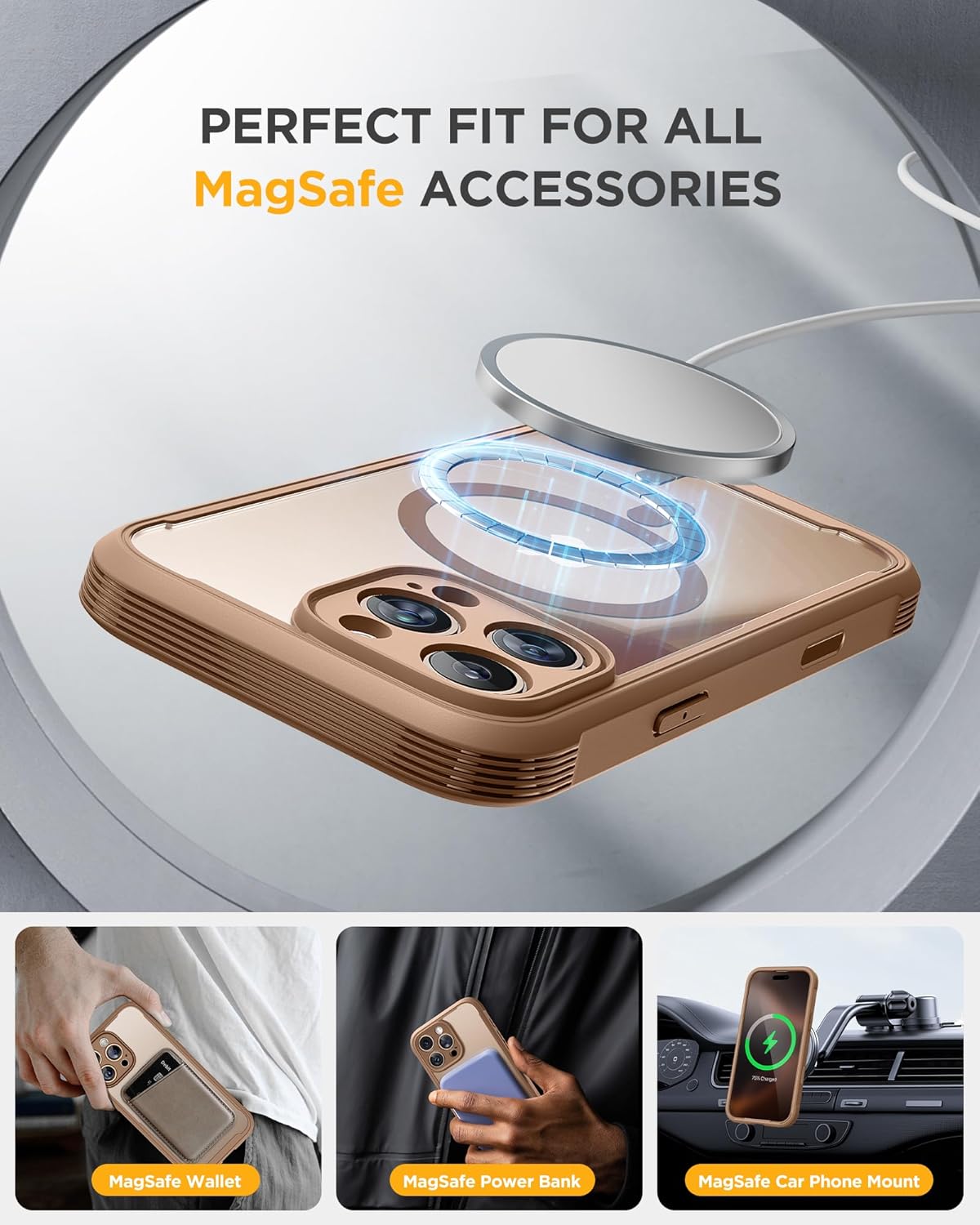 iPhone 16 Pro Max Case MagSafe Glass + Camera Button Full Body Desert Titanium Mobile Arcade Ltd