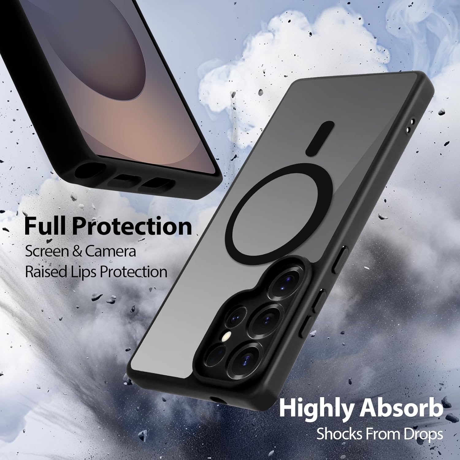 Galaxy S25 Ultra Case Black MagSafe Slim Matte Shockproof Camera Protection Mobile Arcade Ltd