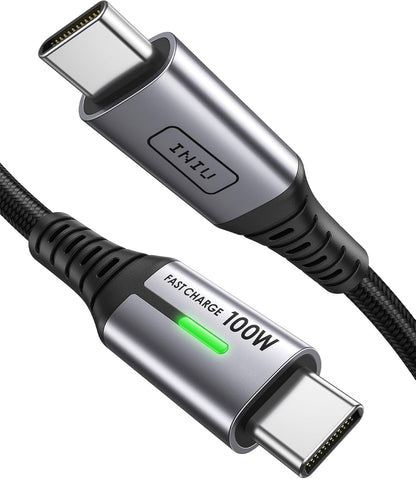 INIU USB-C to USB-C Cable 1M – 100W PD3.0 Fast Charging Lead, Black