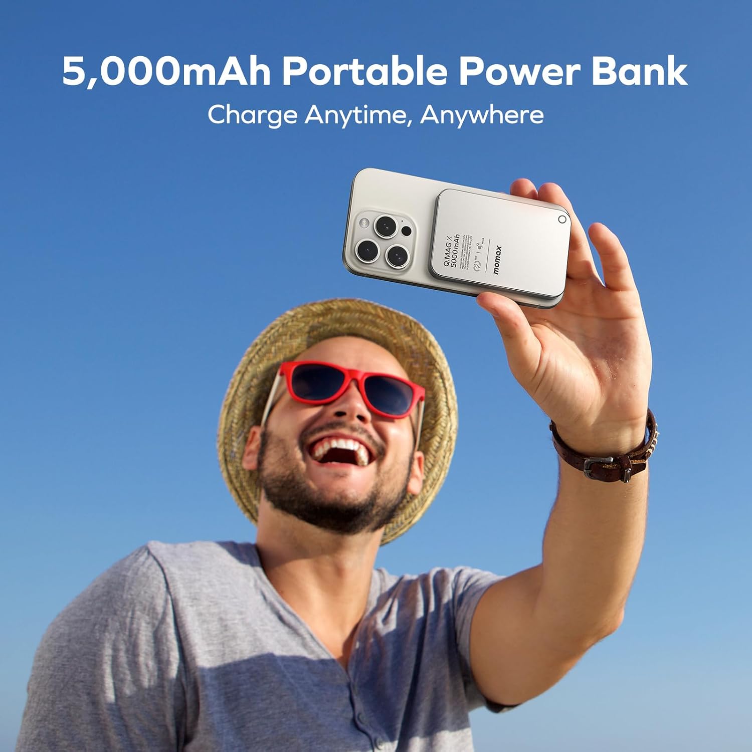 MOMAX 5000mAh Magnetic Power Bank – MagSafe, 20W Fast Charge, USB-C – iPhone Mobile Arcade Ltd