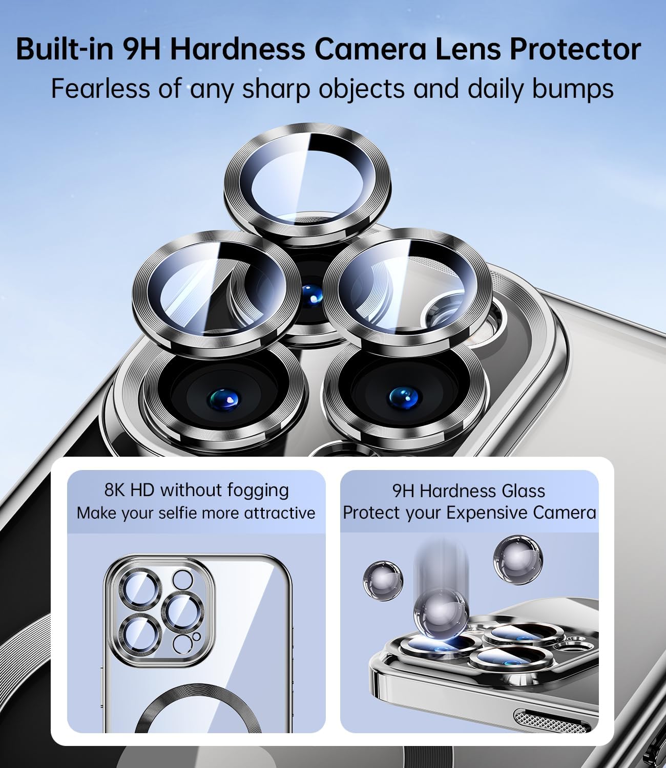 iPhone 16 Pro Max Case MagSafe Black Titanium +2 Screen Protectors Shockproof Mobile Arcade Ltd