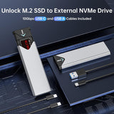 SSK Aluminum M.2 SSD Enclosure USB 3.2 Gen 2 10Gbps for NVMe & SATA SSDs 2242/2260/2280 Mobile Arcade Ltd