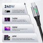 USB C to USB C Cable 240W Fast Charging Braided 0.3M Short Cable 2 Pack Mobile Arcade Ltd