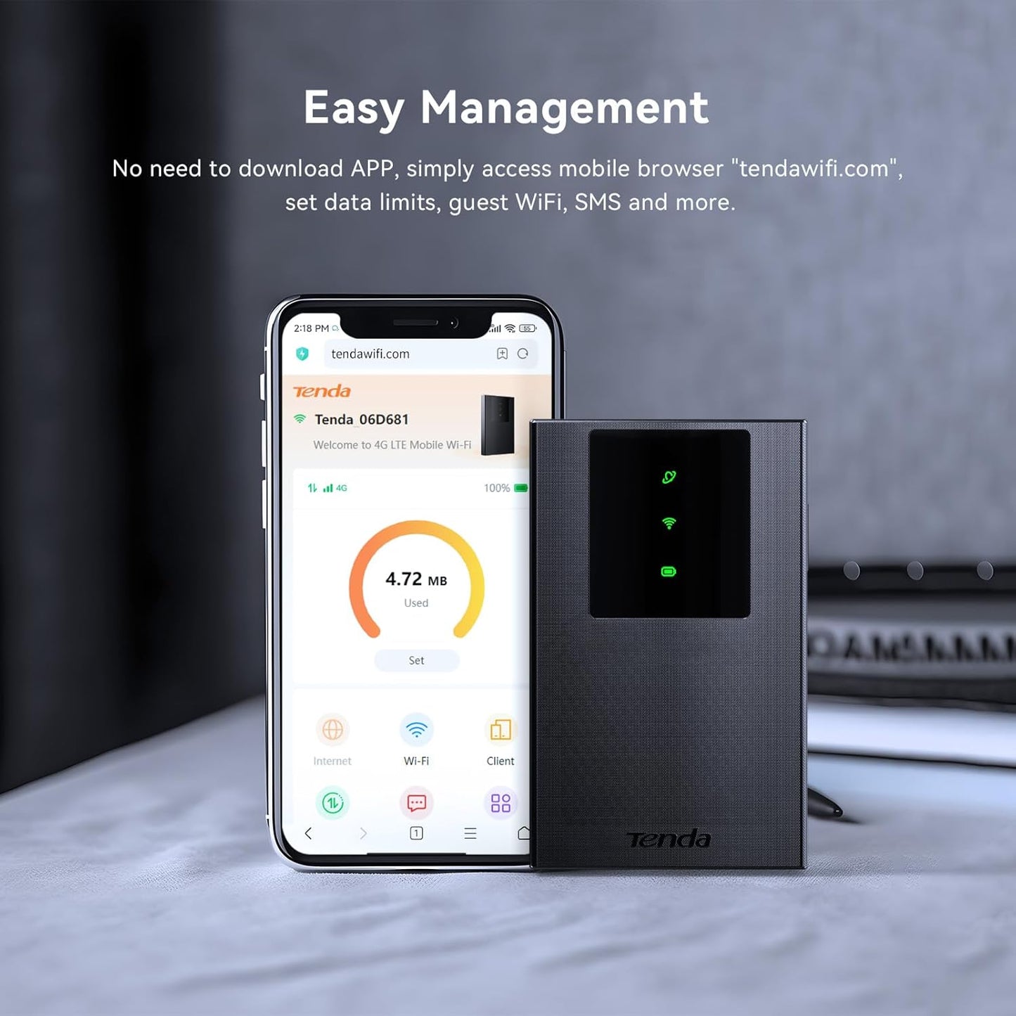 Tenda MF3 4G Mobile WiFi Router, CAT4 LTE, AX300 WiFi 6, 2100mAh Battery Mobile Arcade Ltd