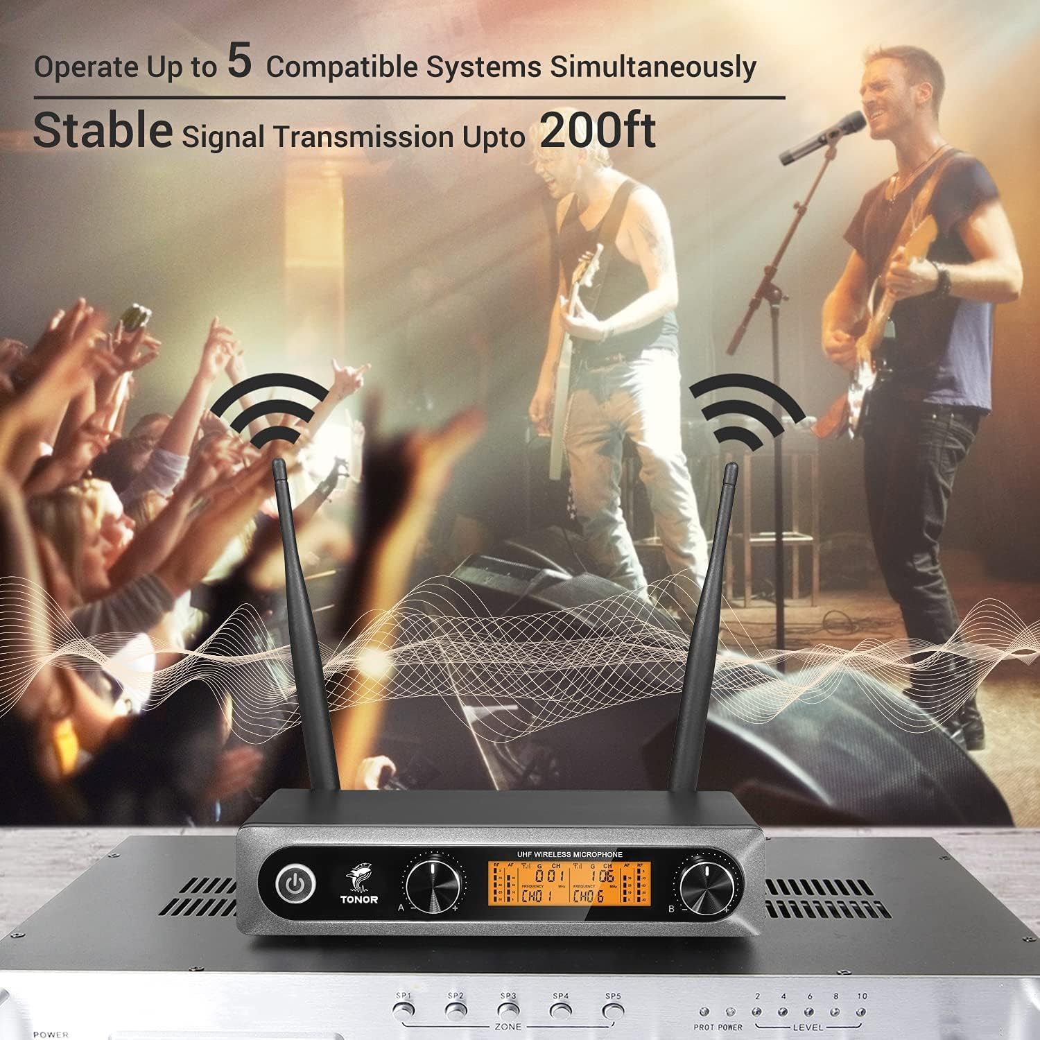 cTONOR TW820 Dual Wireless UHF Microphones System – Handheld Mics for Karaoke Mobile Arcade Ltd