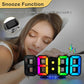 Seutgjie RGB LED Digital Alarm Clock – Wall/Desk Clock with Remote & Snooze Mobile Arcade Ltd