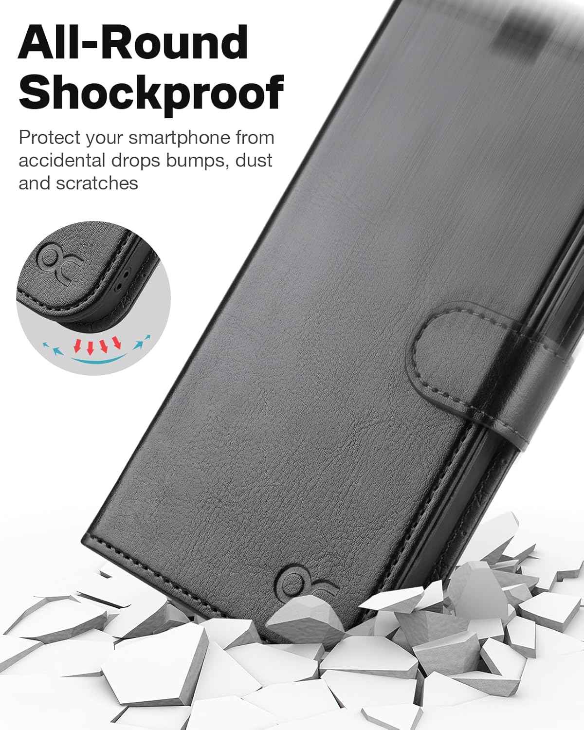 iPhone 15 Pro Max Wallet Case Black Magnetic 2-in-1 Flip Leather Cover RFID Mobile Arcade Ltd