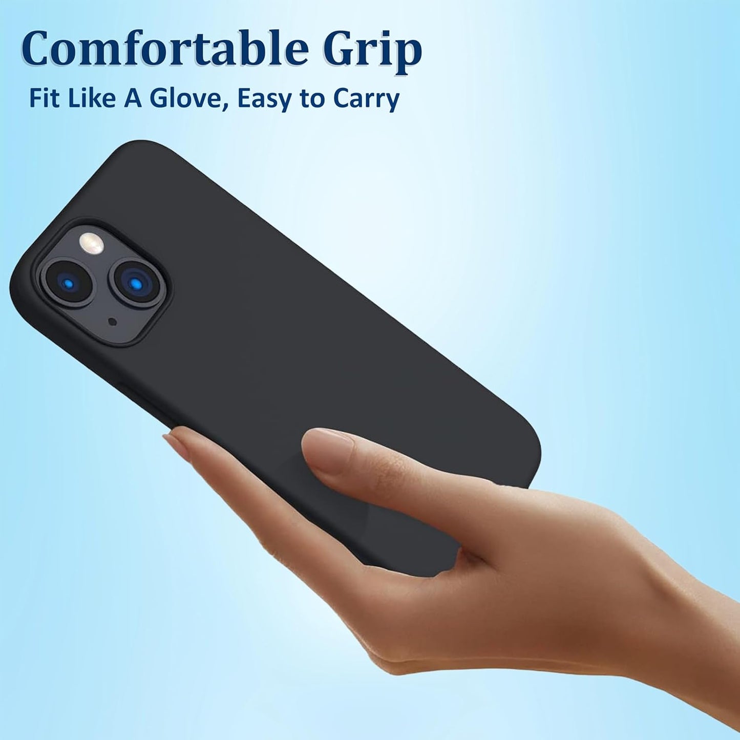 iPhone 13 Case Black Gel Rubber Shockproof Full Body Drop Protection Cover Mobile Arcade Ltd