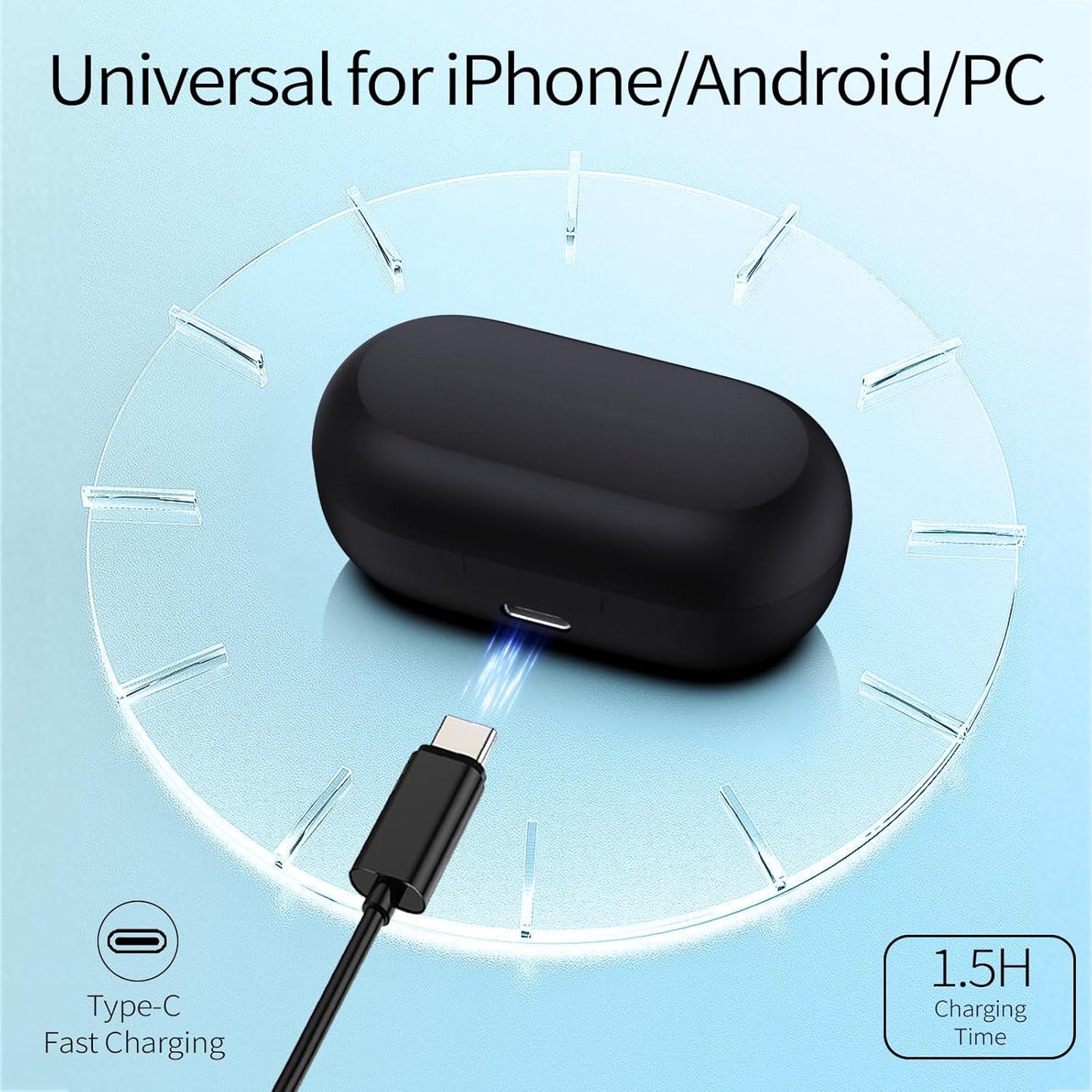 Temdan Wireless Earbuds Bluetooth 5.3 Headphones 60H Playtime Deep Bass Mic Mobile Arcade Ltd