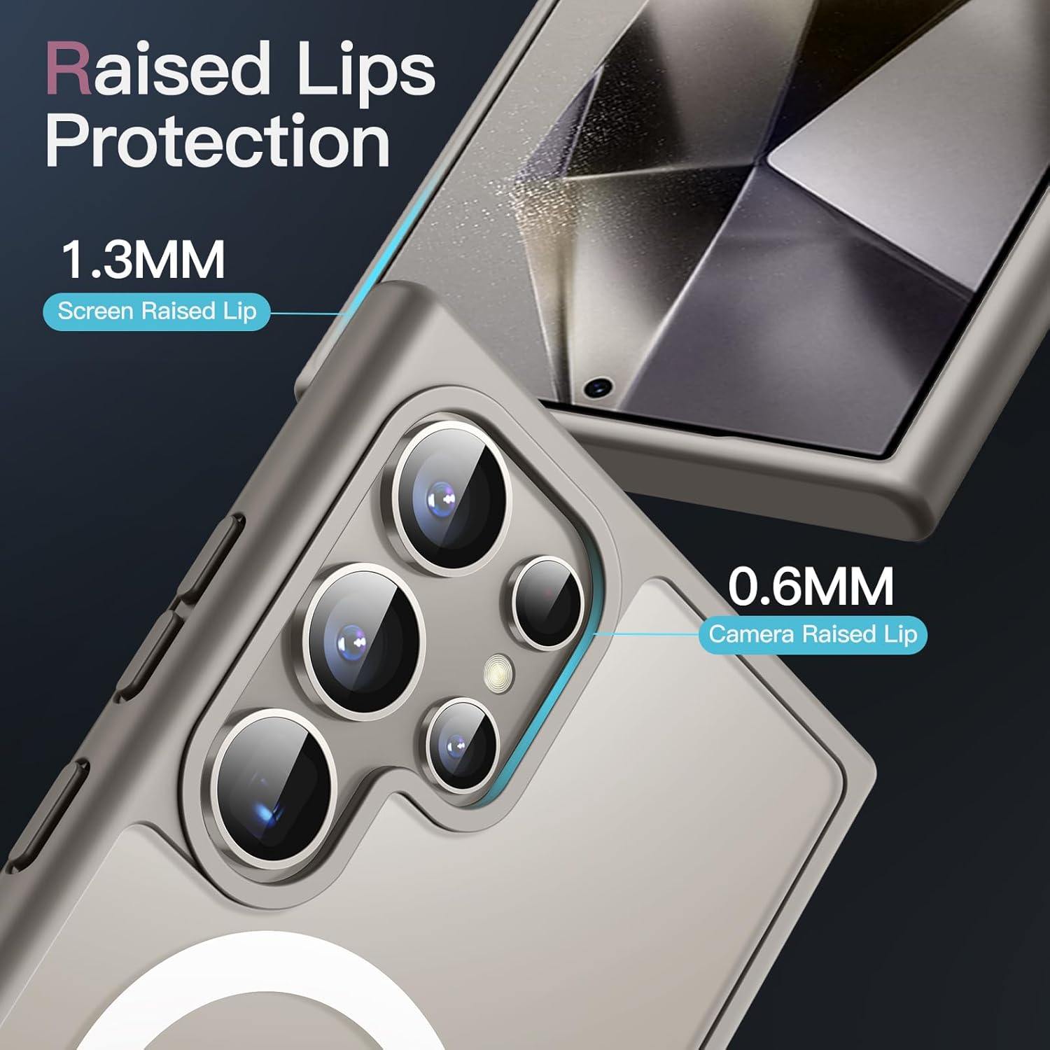 Galaxy S24 Ultra Case MagSafe Compatible Matte Shockproof Cover Titanium Grey Mobile Arcade Ltd