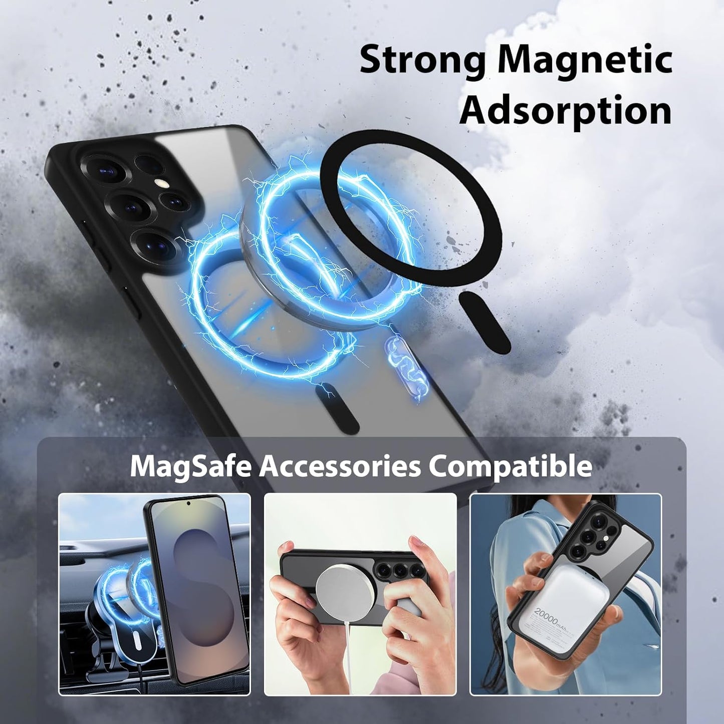 Galaxy S25 Ultra Case Black MagSafe Slim Matte Shockproof Camera Protection Mobile Arcade Ltd