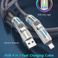4 in 1 Multi Charger Cable 240W Fast Charging RGB LED USB C Lightning 1.2M Mobile Arcade Ltd
