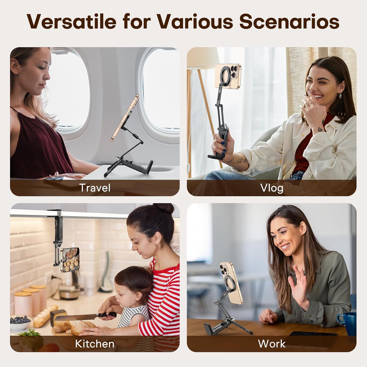 OMOTON Aluminium Magnetic Phone Tripod – 360° Rotating MagSafe Travel Mount Mobile Arcade Ltd