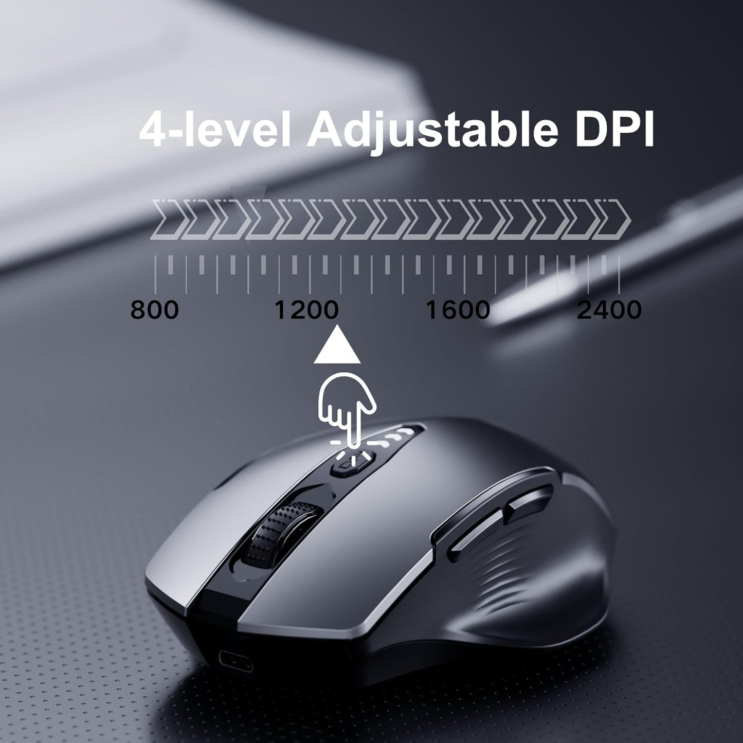 Uineer Rechargeable Wireless Mouse with DPI Control & Battery Display Mobile Arcade Ltd