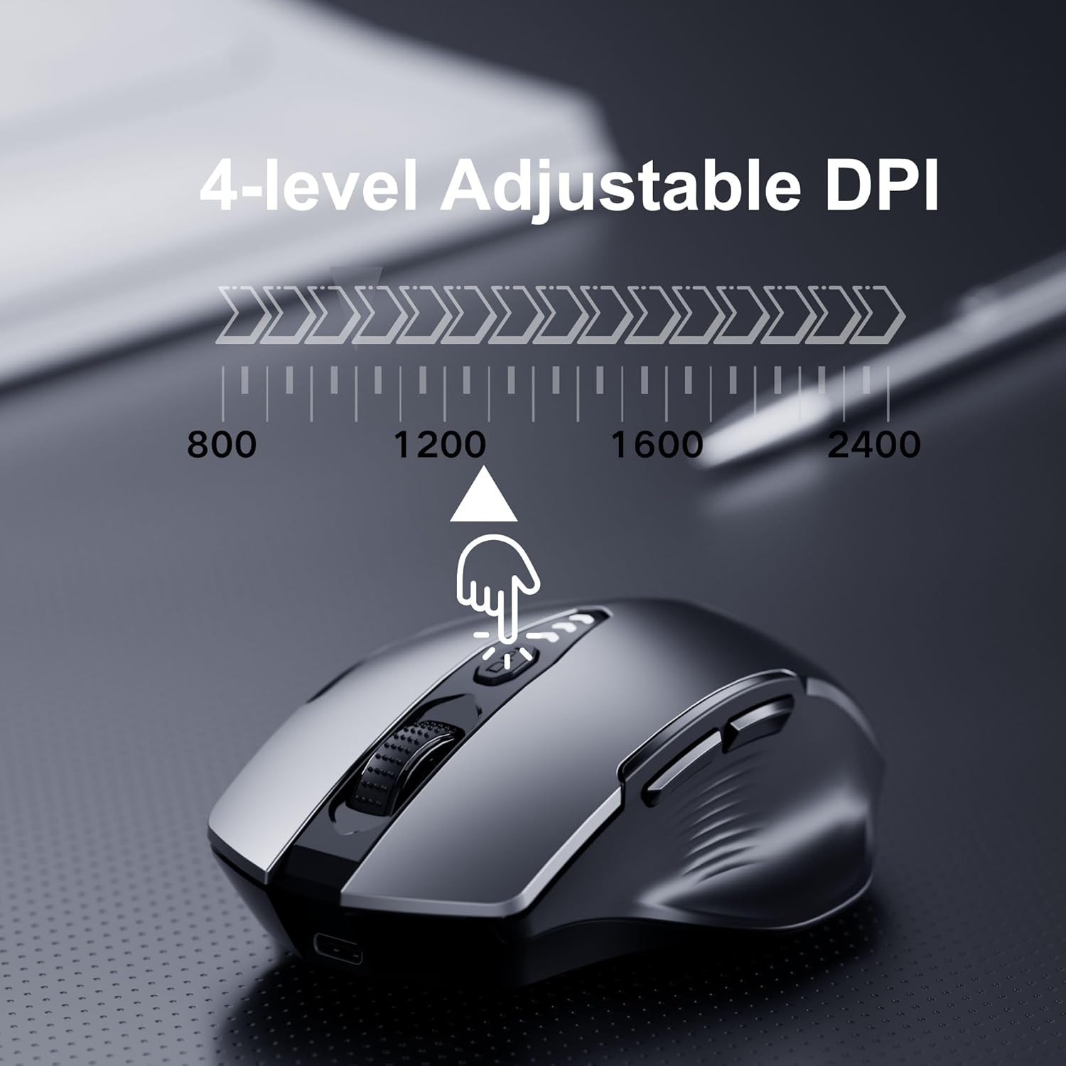 Uineer Rechargeable Wireless Mouse with DPI Control & Battery Display Mobile Arcade Ltd