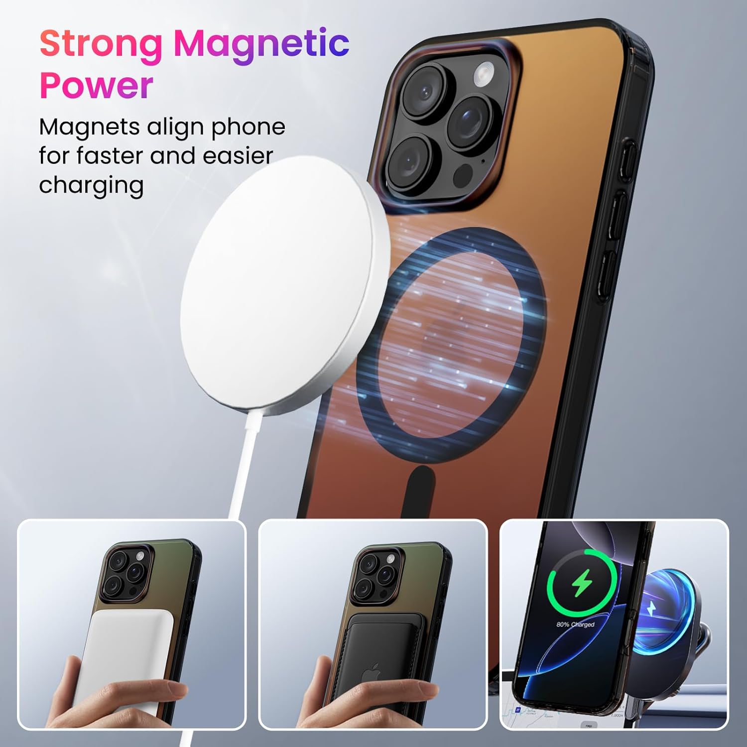 iPhone 16 Pro MagSafe Case Midnight Flame Shockproof Rainbow Magnetic Cover Mobile Arcade Ltd