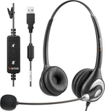 Wantek 602NUSB Headset Noise Canceling Mic USB for Call Center Office Laptop

