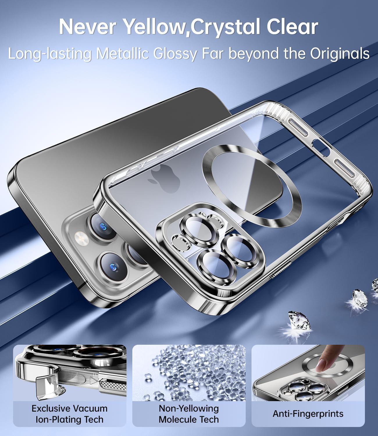 iPhone 16 Pro Max Case MagSafe Black Titanium +2 Screen Protectors Shockproof Mobile Arcade Ltd