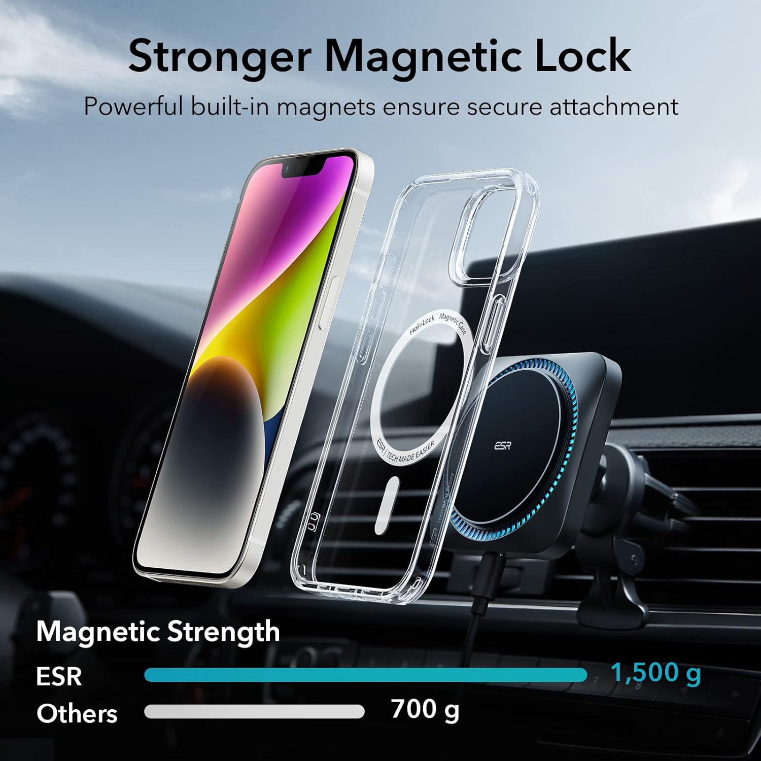 iPhone 14 MagSafe Case Clear HaloLock Shockproof Military Grade Protective Cover Mobile Arcade Ltd
