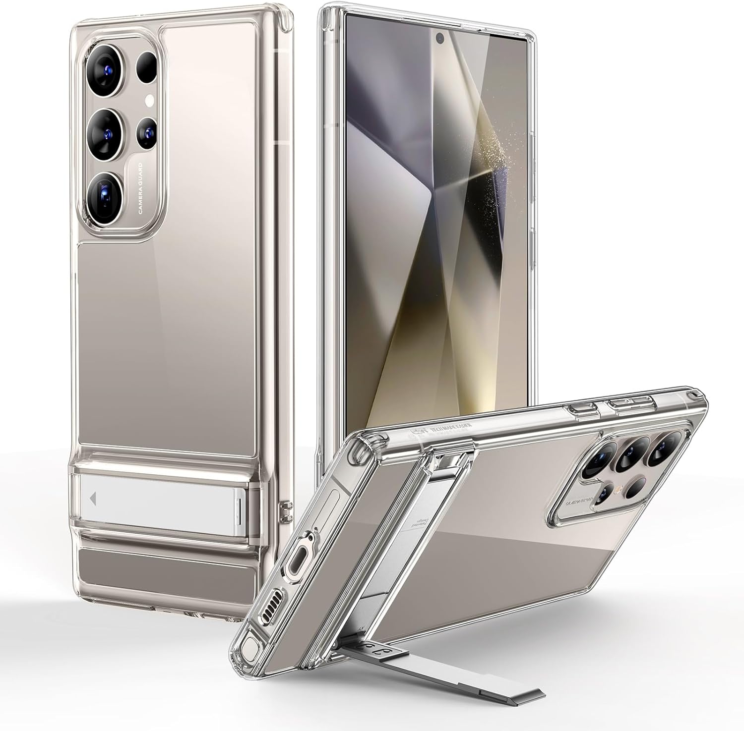 Galaxy S24 Ultra Case Clear Boost Series Kickstand Shockproof Slim Cover