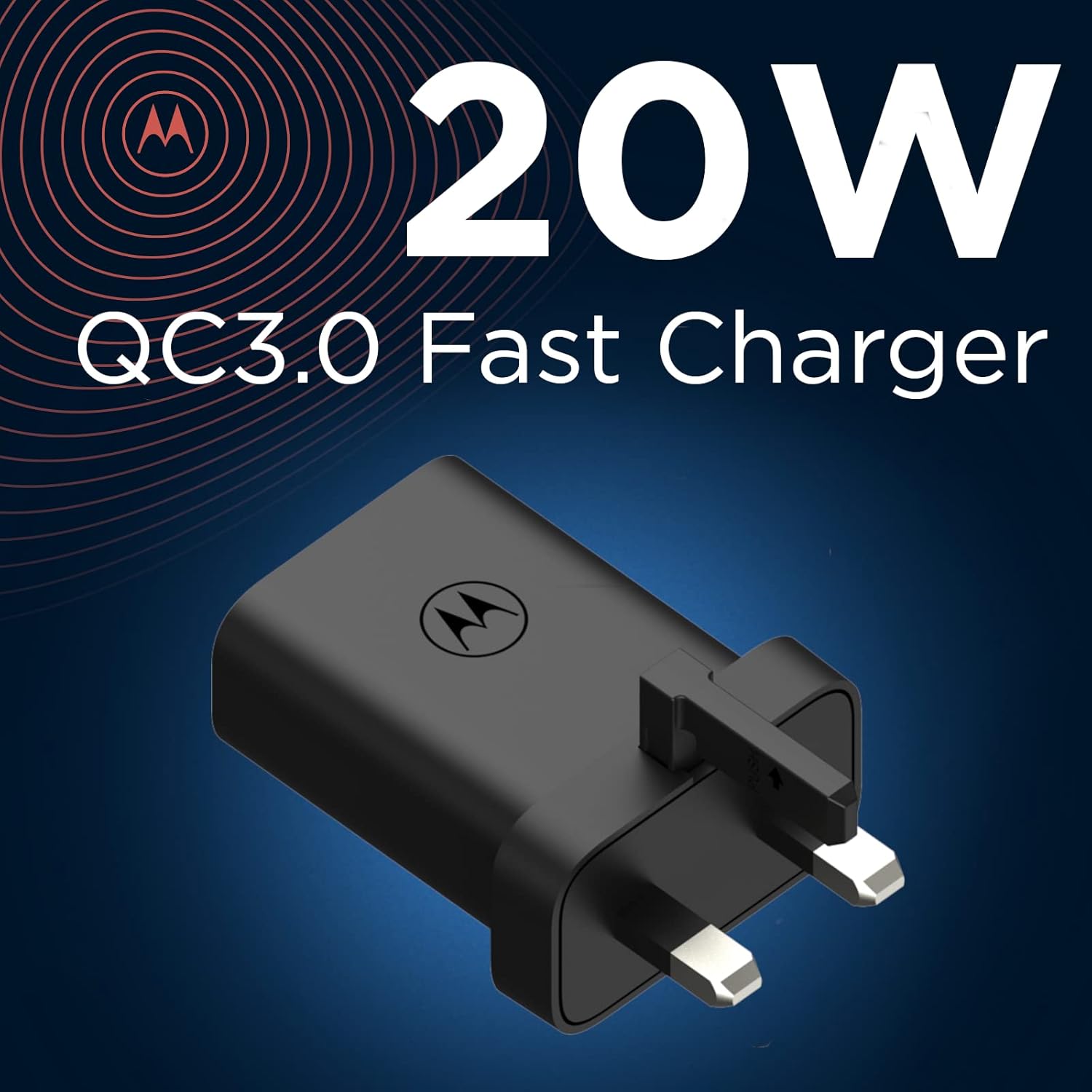 Motorola TurboPower 20W QC 3.0 Wall Charger with 1m USB-C Cable – Black Mobile Arcade Ltd
