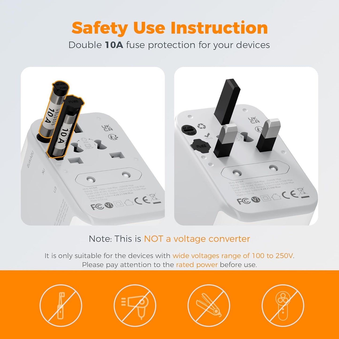 TESSAN Universal Travel Adapter – 2 USB-C & 2 USB-A, UK to Worldwide Plug Mobile Arcade Ltd