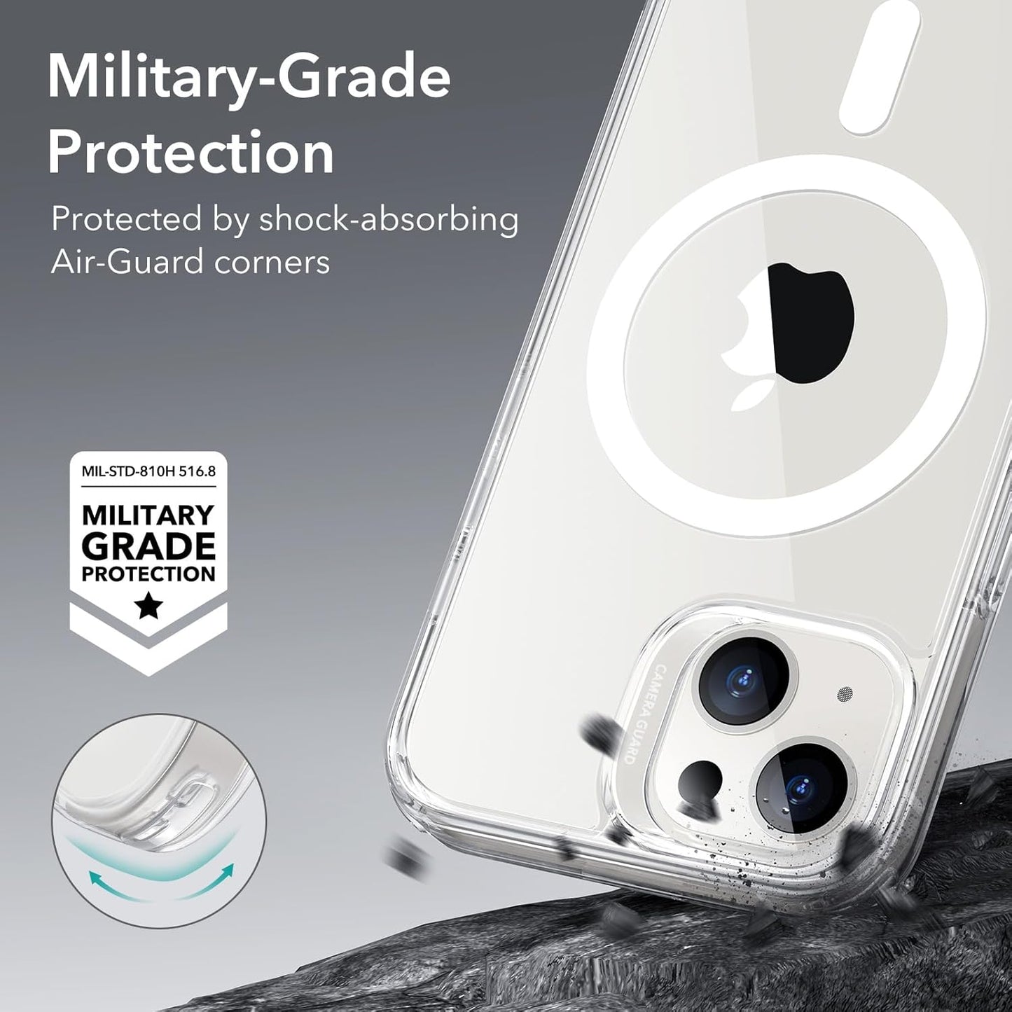 iPhone 14 MagSafe Case Clear HaloLock Shockproof Military Grade Protective Cover Mobile Arcade Ltd