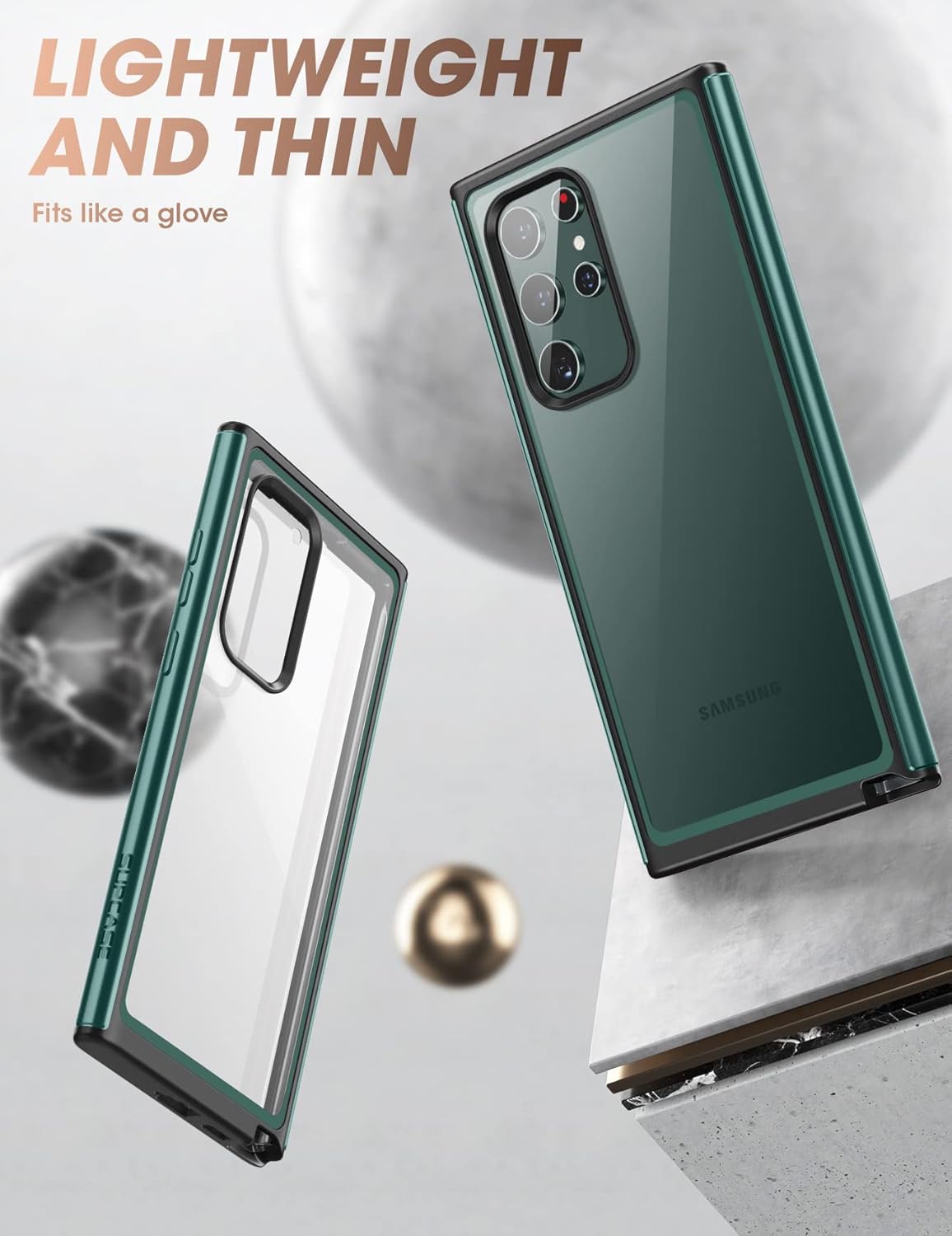 Galaxy S22 Ultra Case Edge Pro Peacock 360° Rugged Bumper + Screen Protector Mobile Arcade Ltd