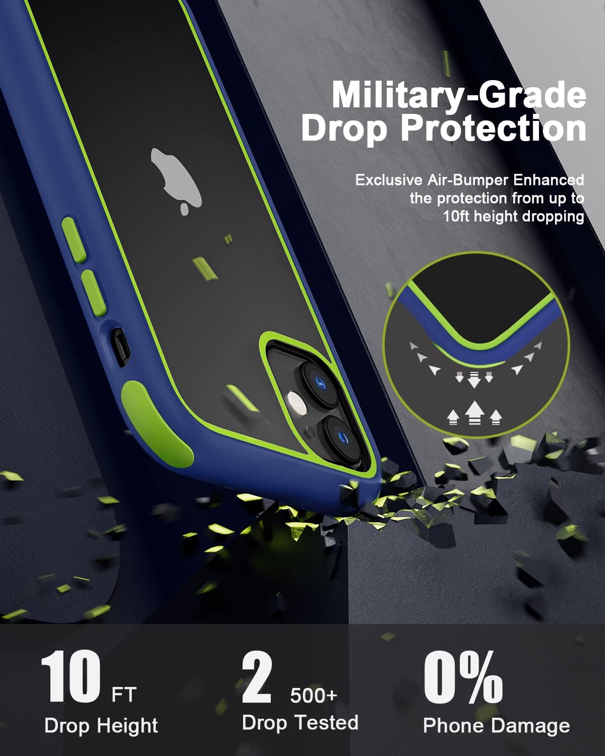 iPhone 11 Case Blue Ultra Thin Hybrid Shockproof TPU Bumper Anti Scratch Cover Mobile Arcade Ltd