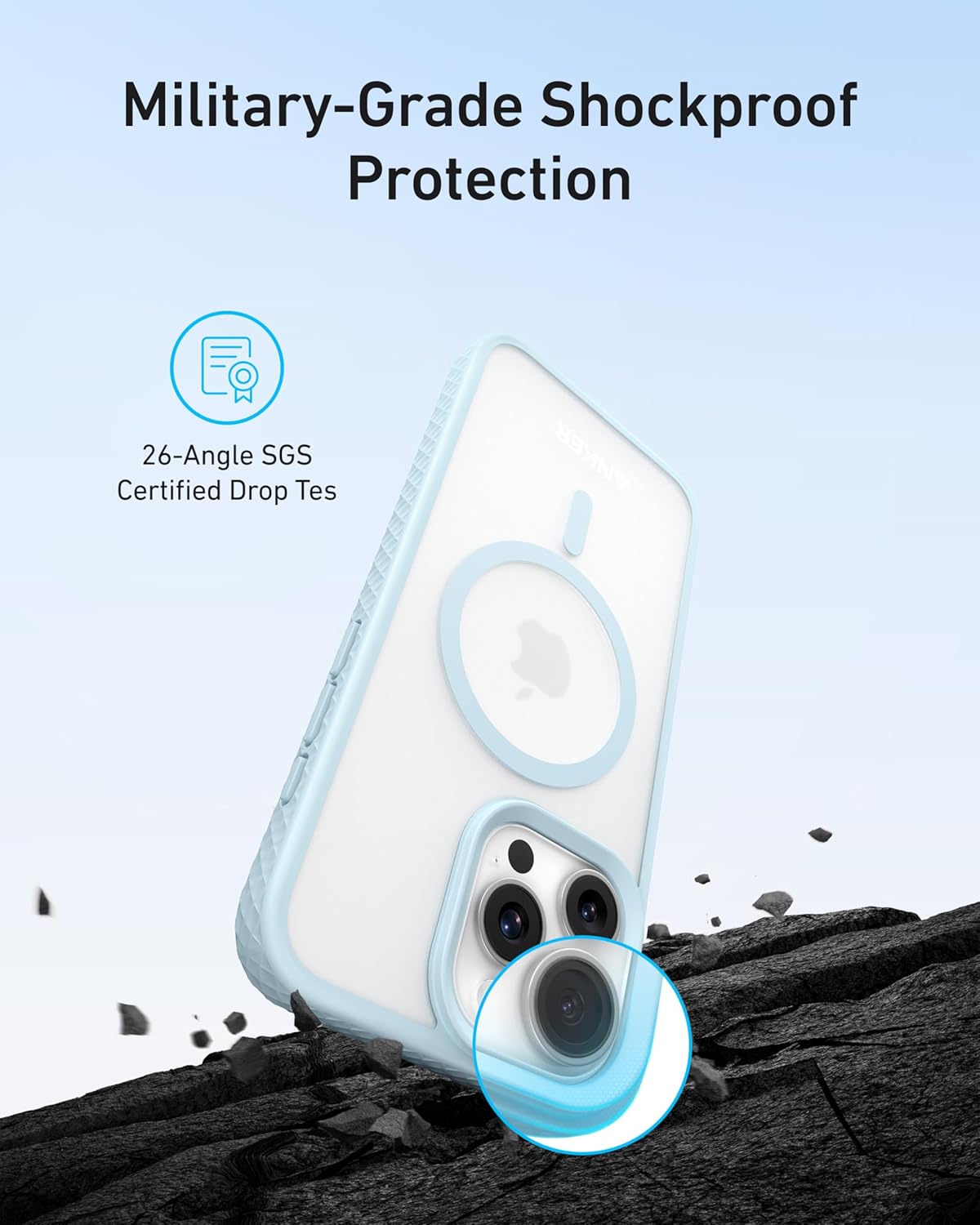 iPhone 16 Pro Magnetic Matte Blue Case Shockproof Slim Rugged Protective Cover Mobile Arcade Ltd