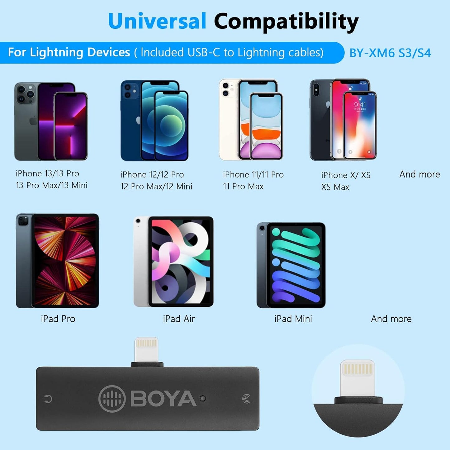 BOYA XM6-S3 Wireless Lavalier Mic for iPhone/iPad, Video & Vlogging Mic Mobile Arcade Ltd