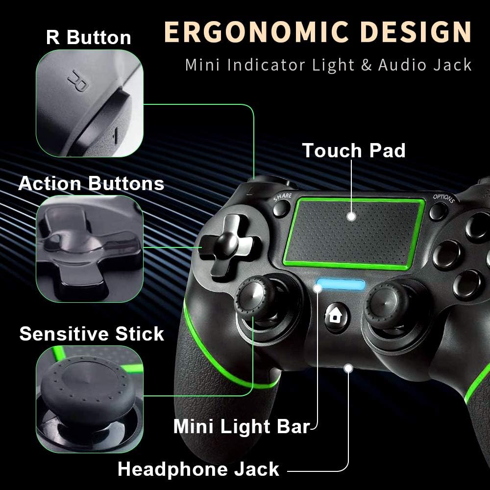 Wireless Controller for PS4 – Dual Vibration, Touch Panel & 6-Axis Sensor